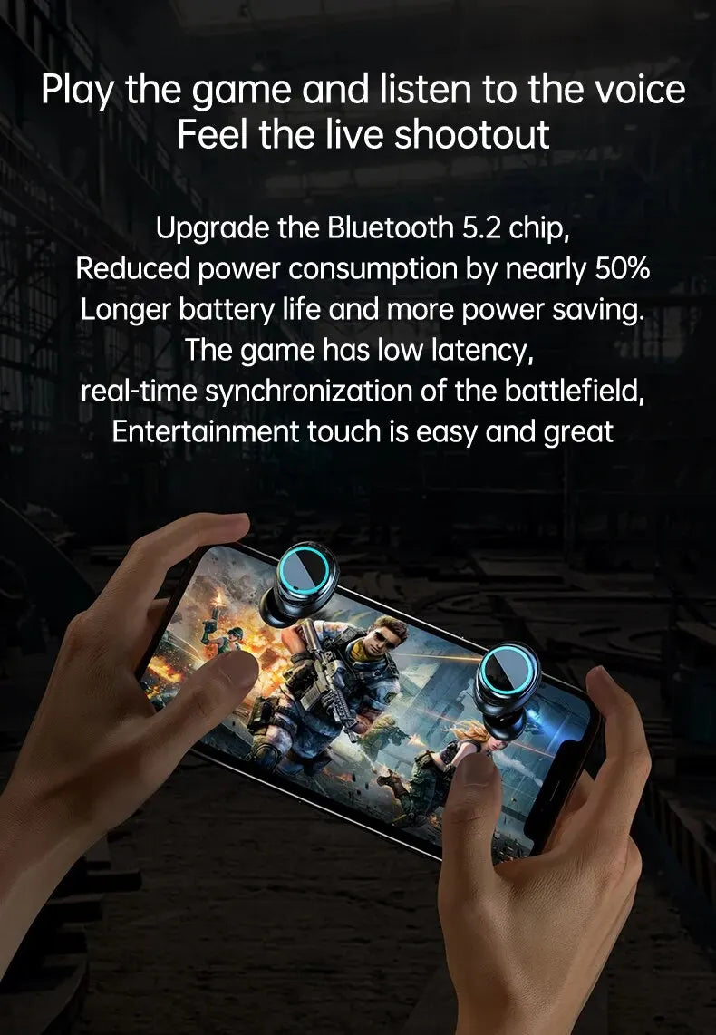 Wireless Noise Reduction HQ High Quality TWS Earphone M25 In-ear Type-C LED Display Recharge Earphone Headphone