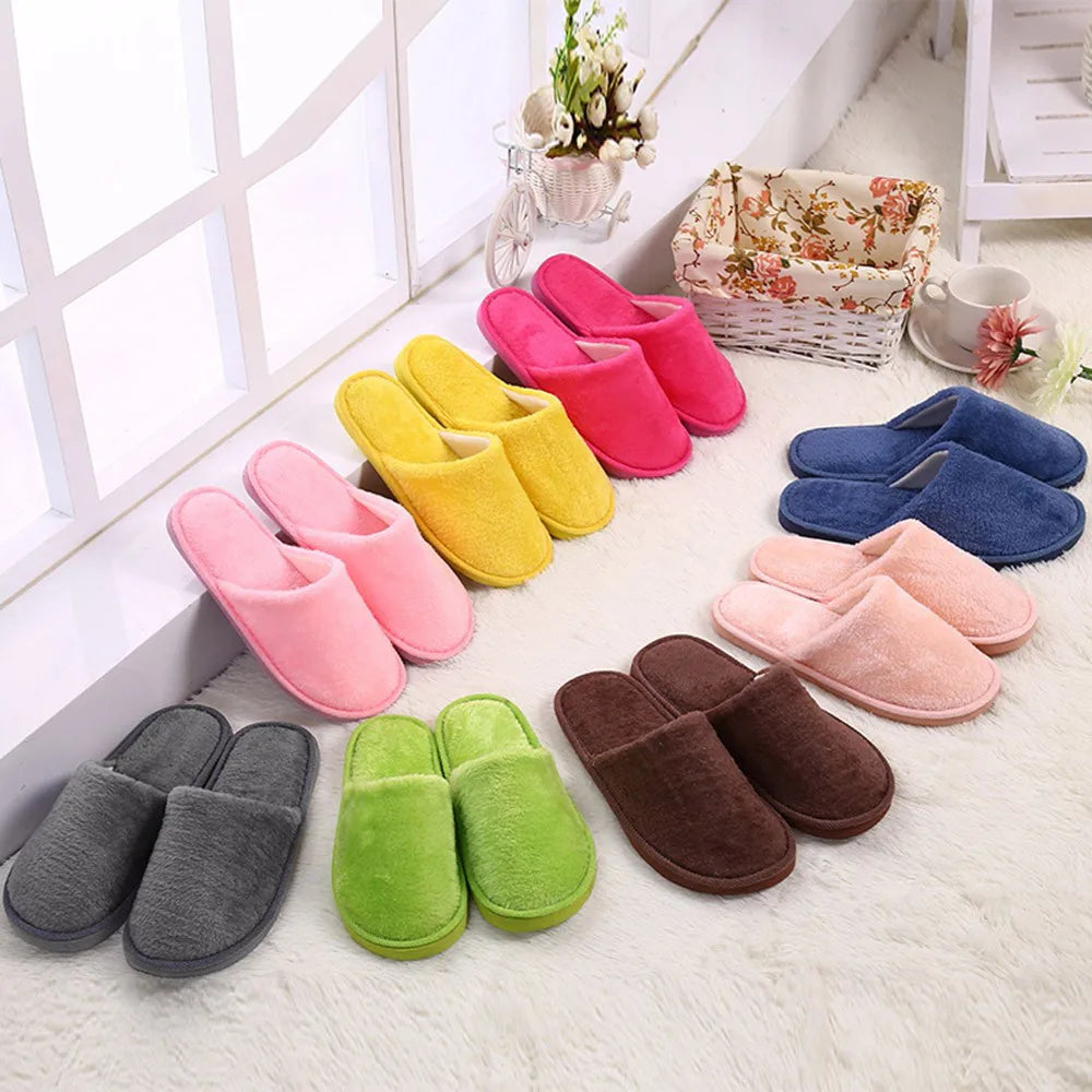 Winter Men Warm Slippers Home Simple Soft Slippers Indoors Comfortable Flat Heel shoes Anti-slip Floor Bedroom Shoes