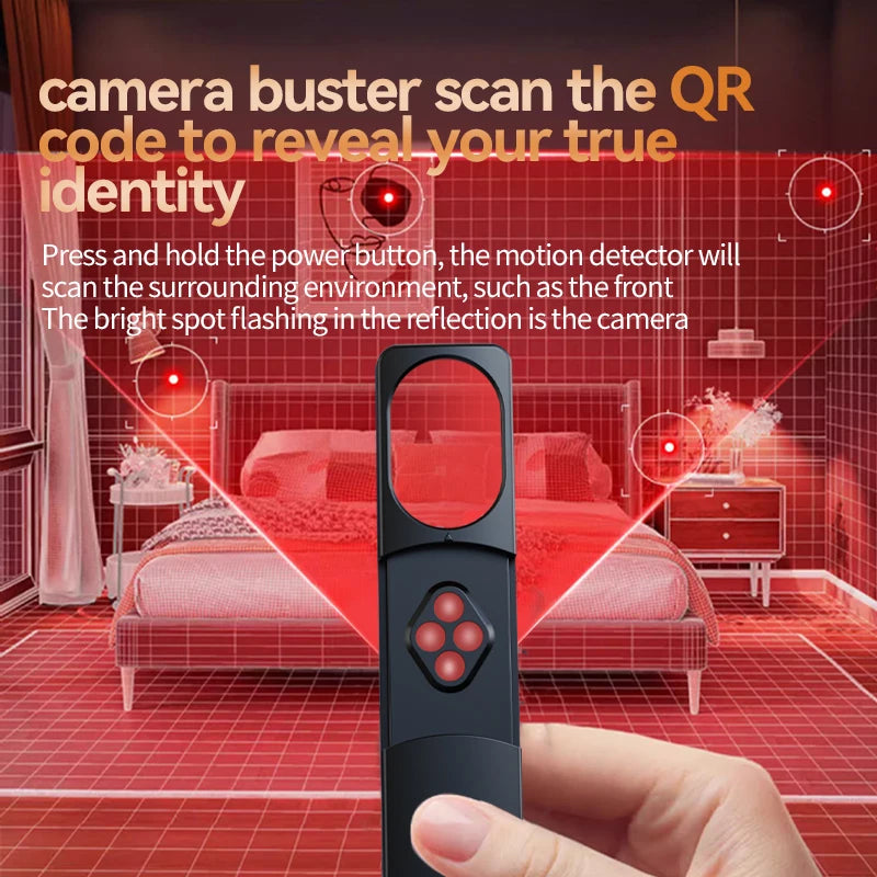 Hidden Camera Detector Anti-Spy Car GPS Tracker Listening Device Bug RF Wireless All Signal Scanner Gadget Security Protection