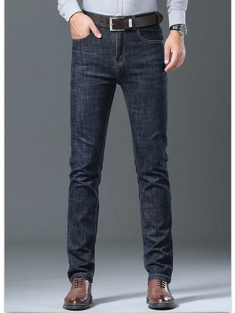 Men's Jeans Fashion Straight Denim Pants Male Classic Casual Jeans Male Plus Size Denim Trousers Ripped Jeans 28-40 Clothing