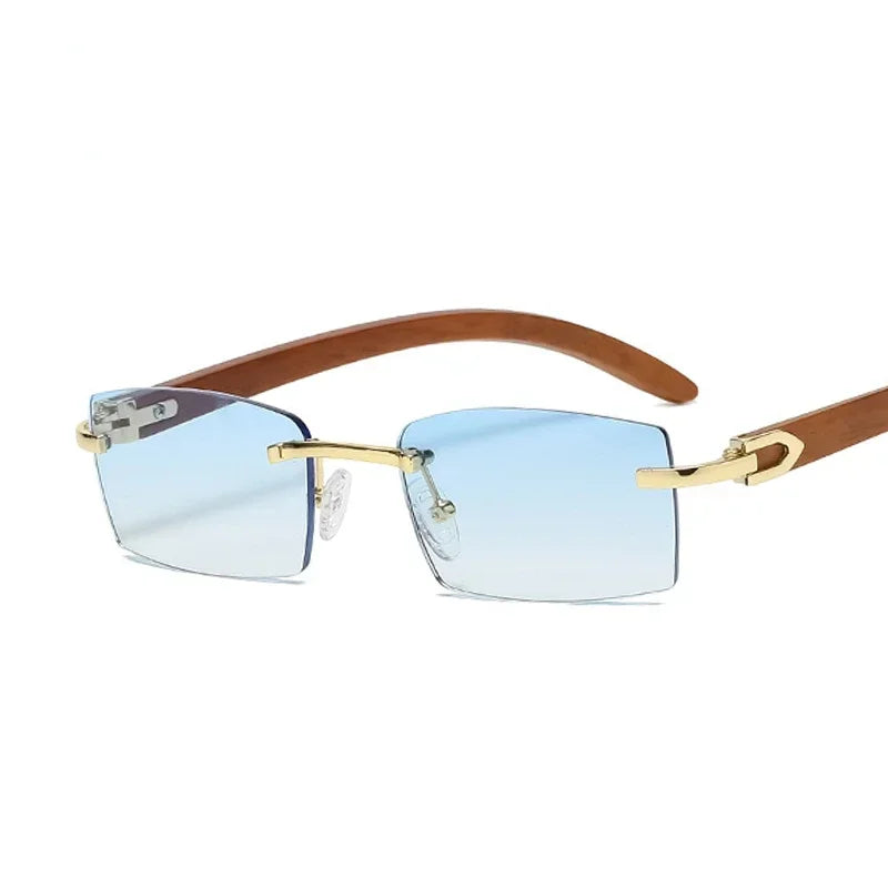 Sunglasses Men Women Sun Glasses Wood Frames Rimless Black Eyeglasses Fashion Eyewear Gafas De Sol