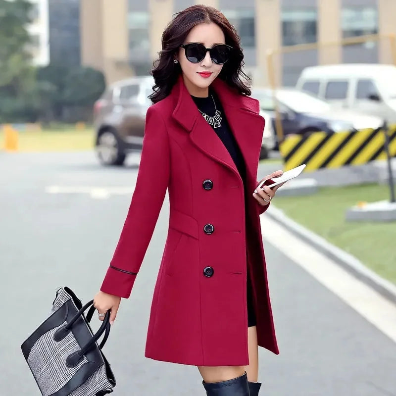 Woman Autumn Winter Jacket Wool Coats For Women Overcoat Double-breasted Woolen Jackets For Women Outerwear