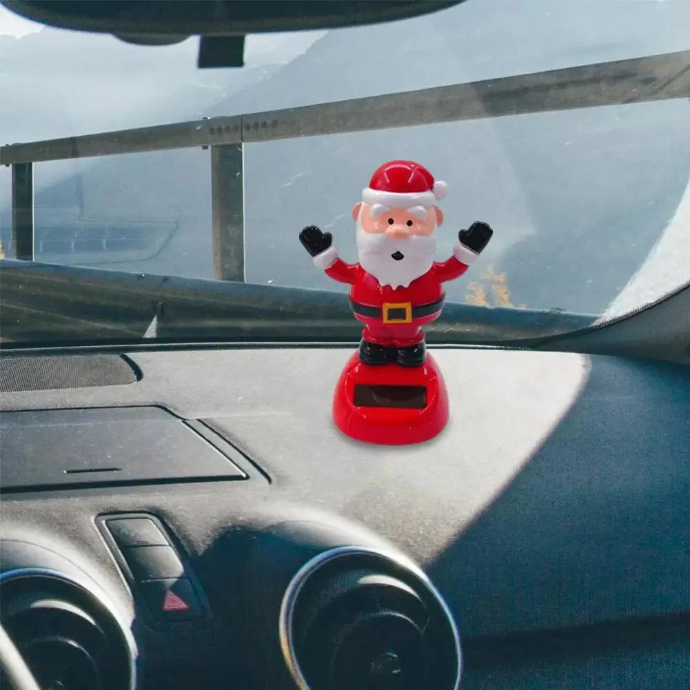 Christmas Car Decoration Solar Dancing Santa Claus Car Ornament Tree Elk Snowman Bobblehead Doll Merry Christmas Gift Accessory