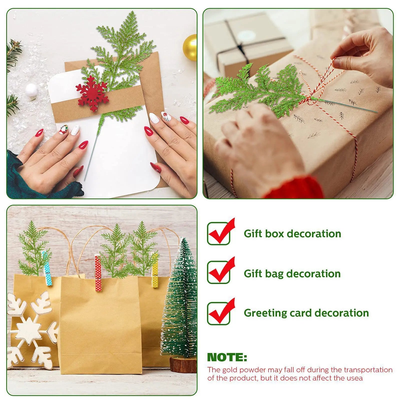 Christmas Decoration Glitter Branches Berries Artificial Flower Bouquet Christmas Tree Ornaments for Home New Year 2025 Navidad