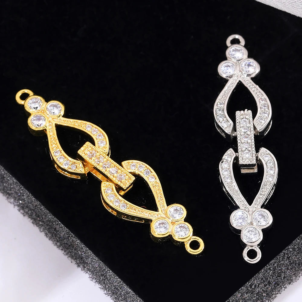 Juya 18K Gold Silver Plated Wedding Decorations Connect Fastener Closure Clasps Accessories For DIY Beads Pearls Jewelry Making