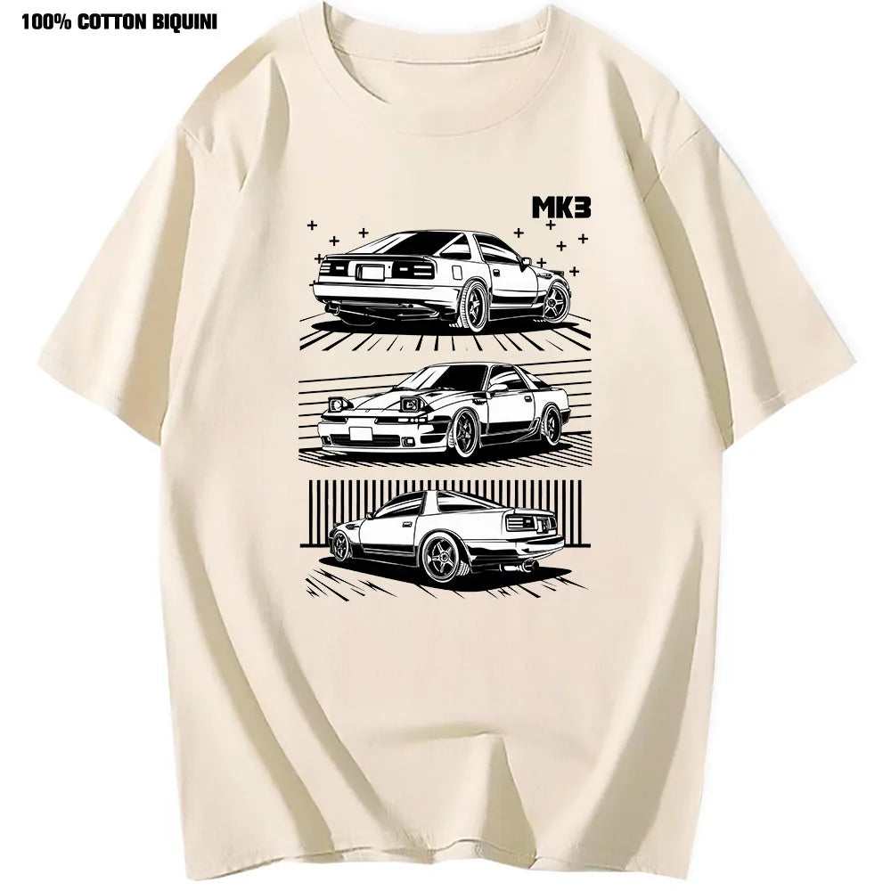 Men T Shirt  Jdm Clothes Men Tshirts 100% Cotton Tops Manga T-shirt Japan Car Racer Streetwear Harajuku Hip Hop tshirt