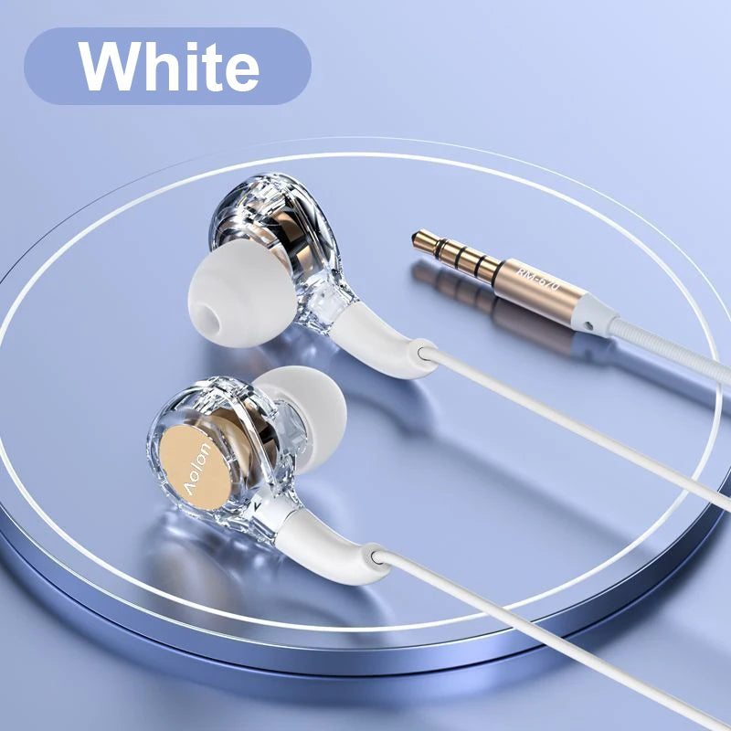 2025 Newest Wired Earphone With Microphone Hifi Music Monitor Bass Headphones Noise Cancelling Headset For Sport Gaming Earbuds