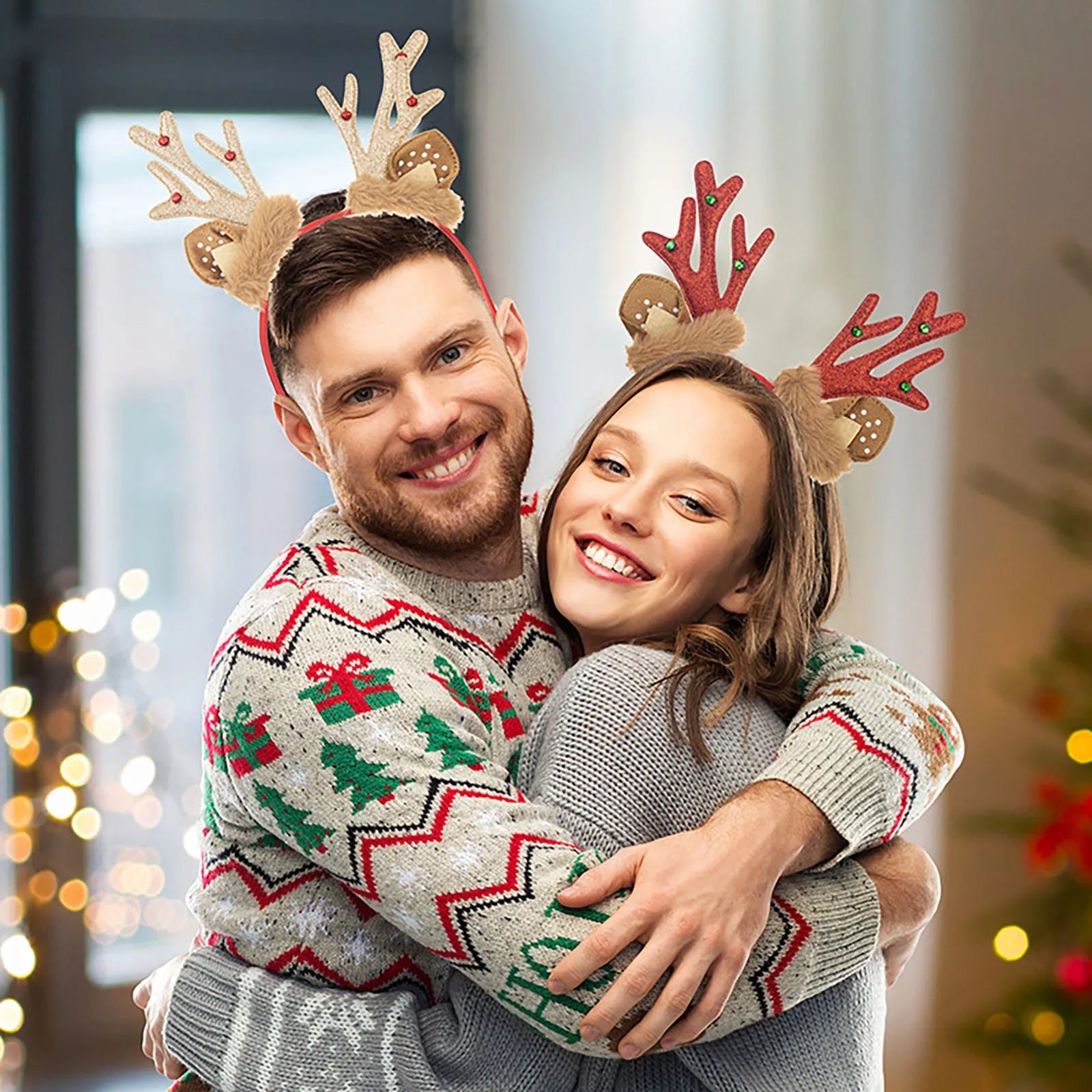 Christmas Gift Christmas Headband Christmas Head Buckle Antler Headband Holiday Party Dress Up Plush Headband for Christmas