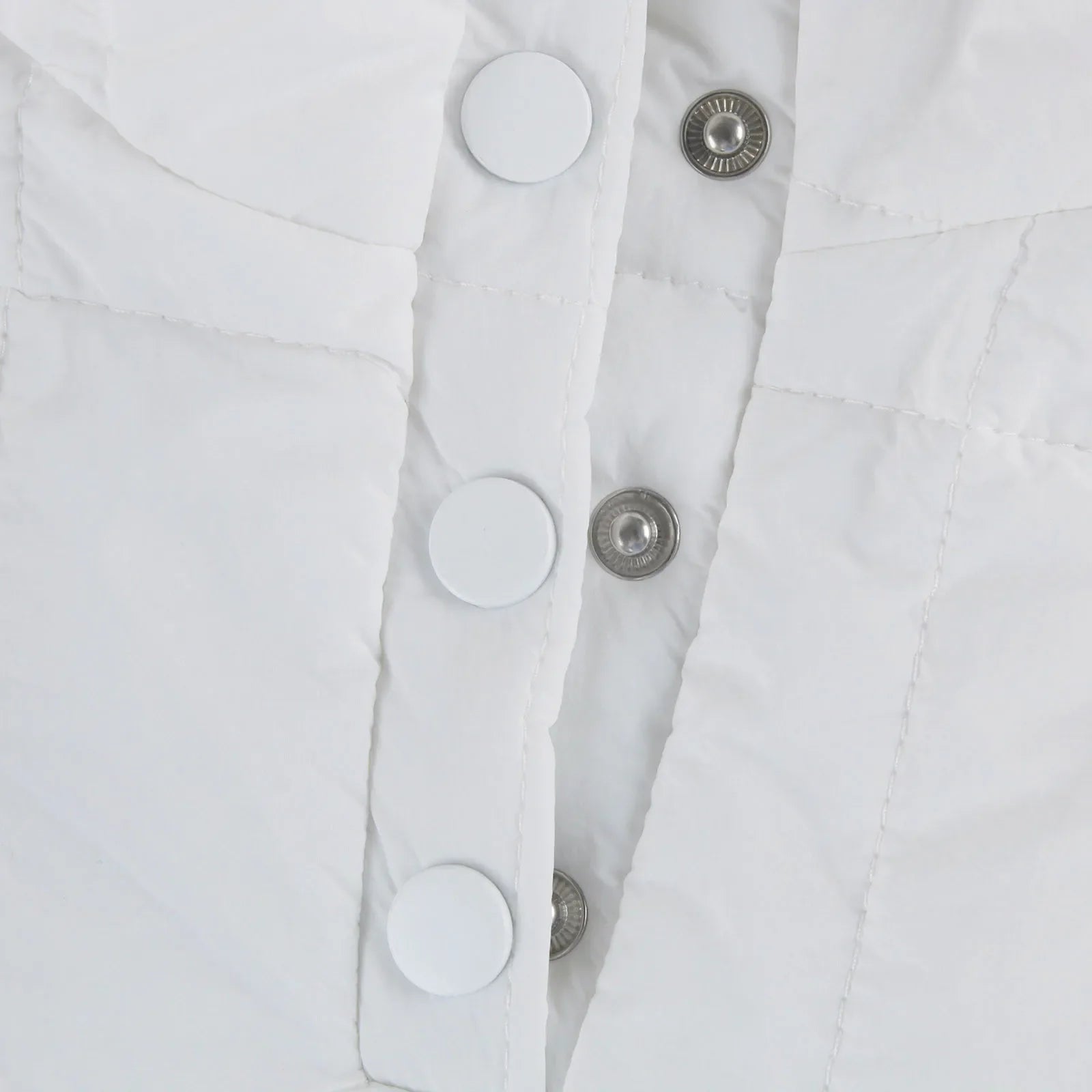 Quilted Jackets for Women Lightweight Long Sleeve Button Down Jacket Warm Winter Coat Outerwear with Pockets Ropas De Mujeres