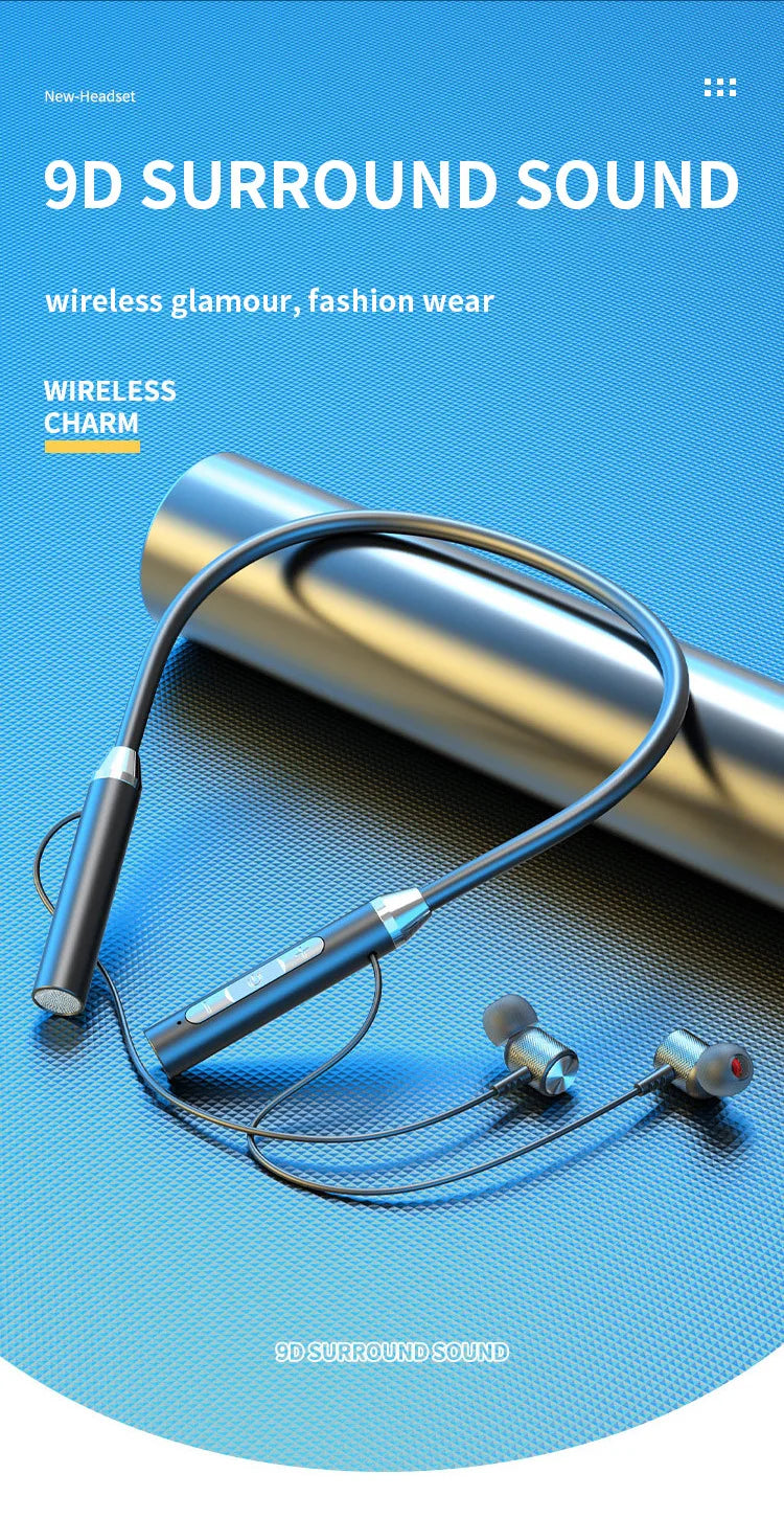 Wireless Headphone Fone Bluetooth 5.0 Neckband Earphones In ear Hifi Stereo Sports Headset Halter Waterproof Magnetic Earbuds