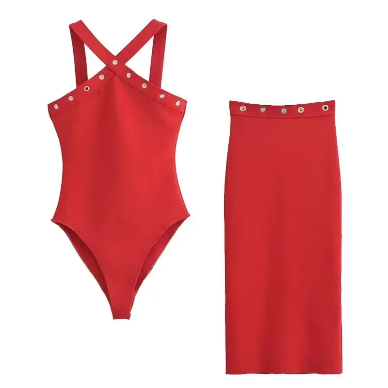 Skirt Sets Women's Suit Casual Women's Two Pieces Set Summer Outfit New in Matching Sets Female Clothing 5584160