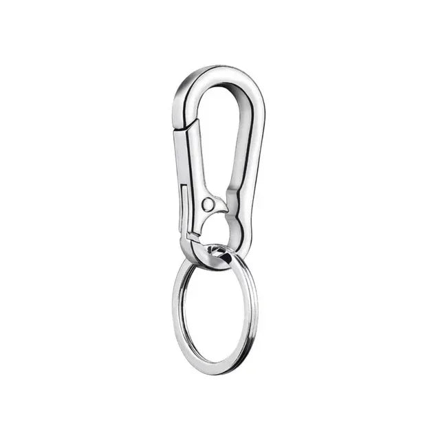 Men's Keychain Hook Stainless Steel Buckle Outdoor Carabiner Climbing Tool Double Ring Car Fishing Key Ring Car Accessories