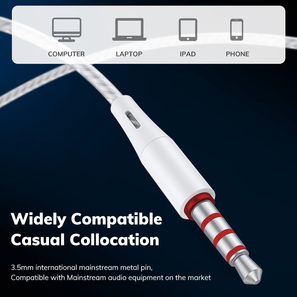 TOPK F20 in-ear Headphone HiFi Sound Quality Built In HD Mic Universal 3.5mm Plug Original High Quality Headset Sport Headset