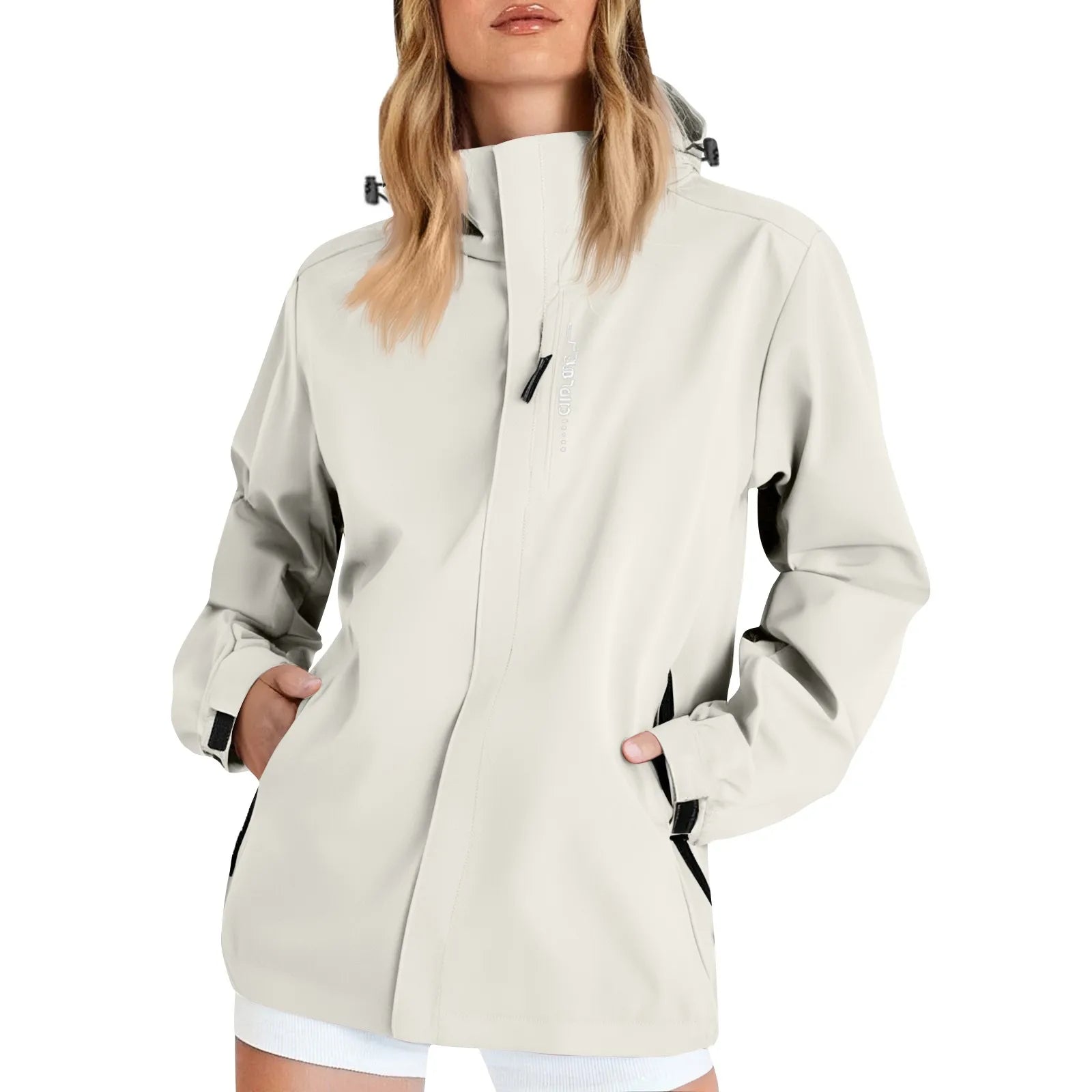 Women's Jacket Solid Color Long Sleeved Loose Fitting Outwear Hooded Outdoor Suit Windproof And Waterproof Thin Jacket Versatile