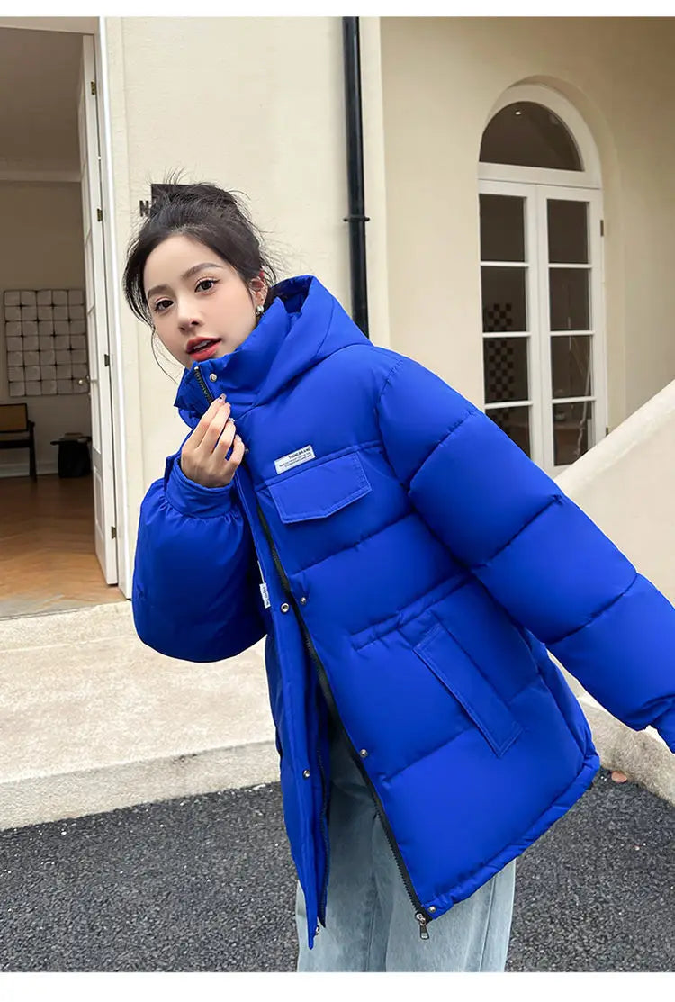 New Winter Women Down Cotton Jackets Casual Oversized Parkas Thick Warm Hooded Pattern Coats Female Winter Outwear Sports Parkas