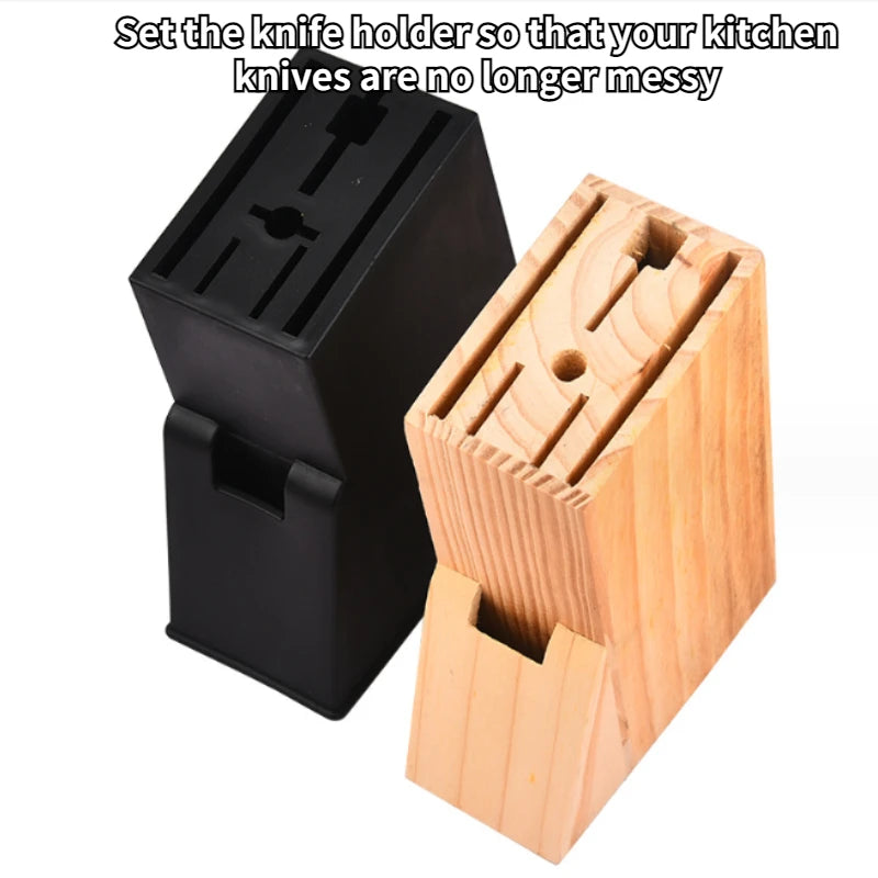 Kitchen multi socket knife holder, wooden knife holder, household tool storage rack, floor storage rack, convenient tool storage