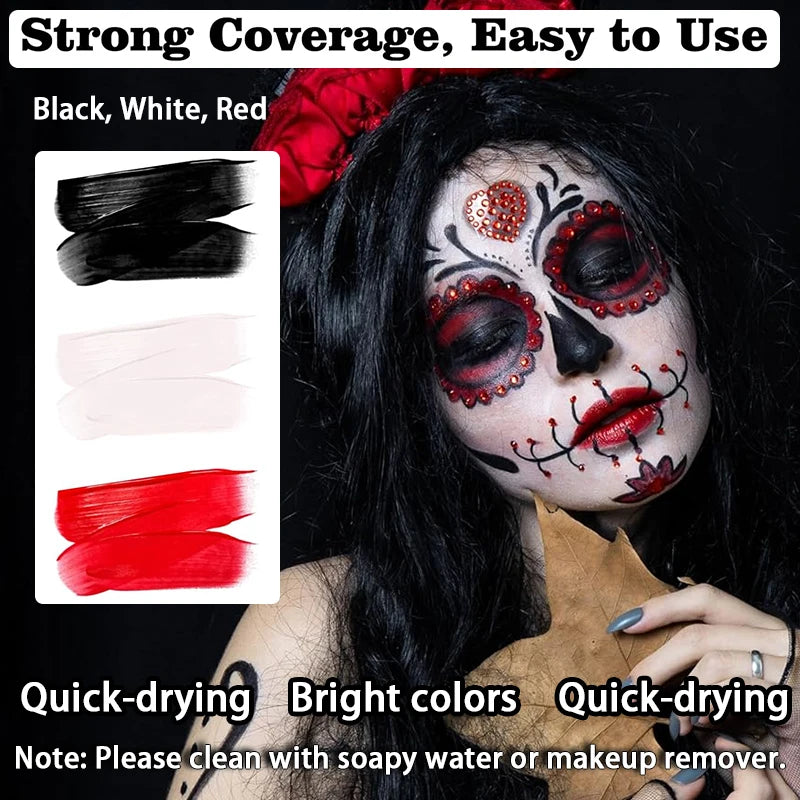 Halloween Foundation Cream Cosplay White Concealer Make-Up Body Paint Stick Party Long-lasting Non-Toxic Oil Based Face Makeup