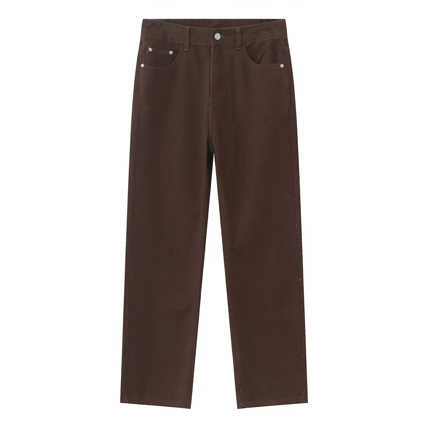 Business Men Jeans Casual Straight Stretch Pants Black and White Basic Fashion Classic Simple Work Denim Trousers Male Clothing