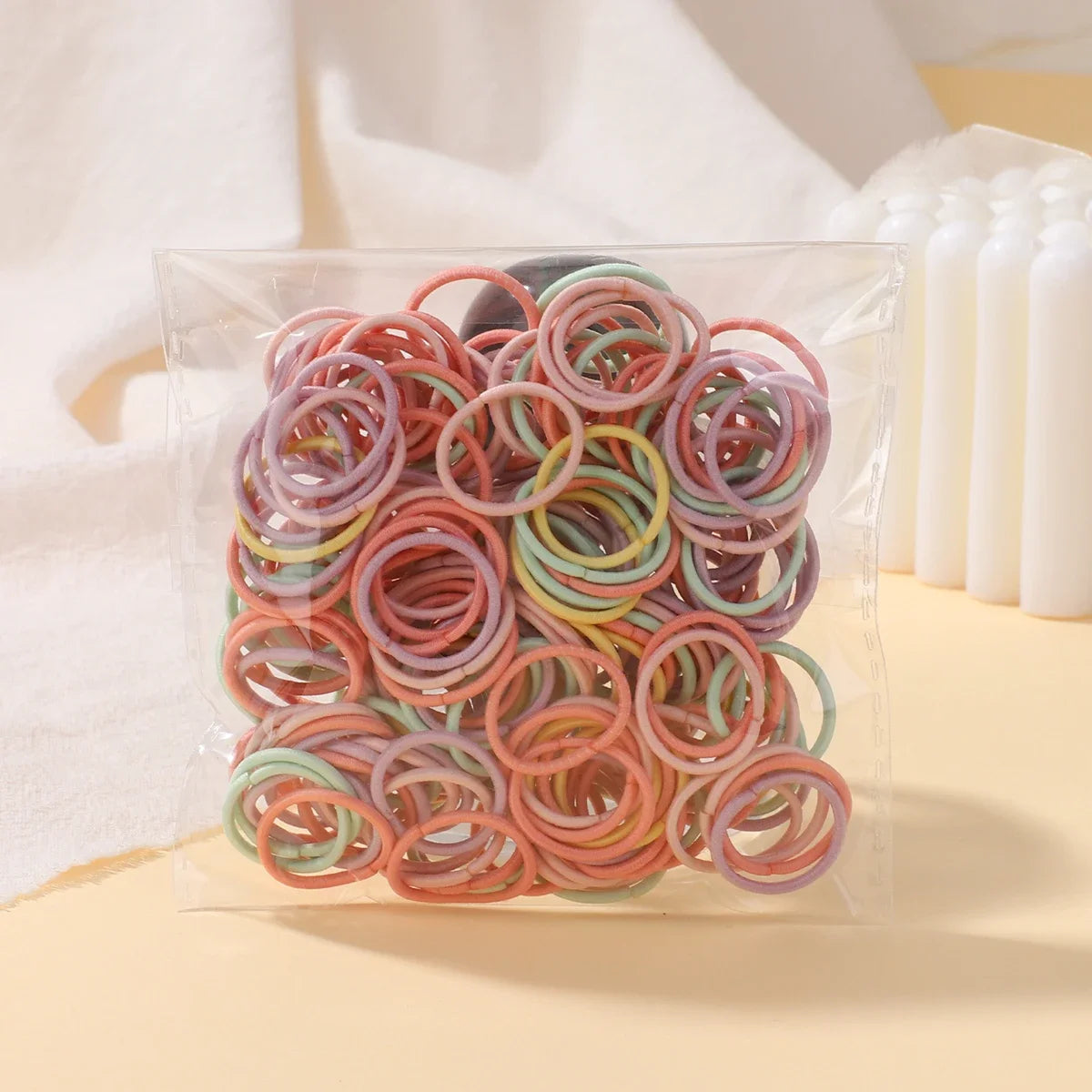 100/200Pcs Girls Colorful Hair Bands Set Nylon Elastic Rubber Band Children Ponytail Holder Scrunchies Kids Hair Accessories