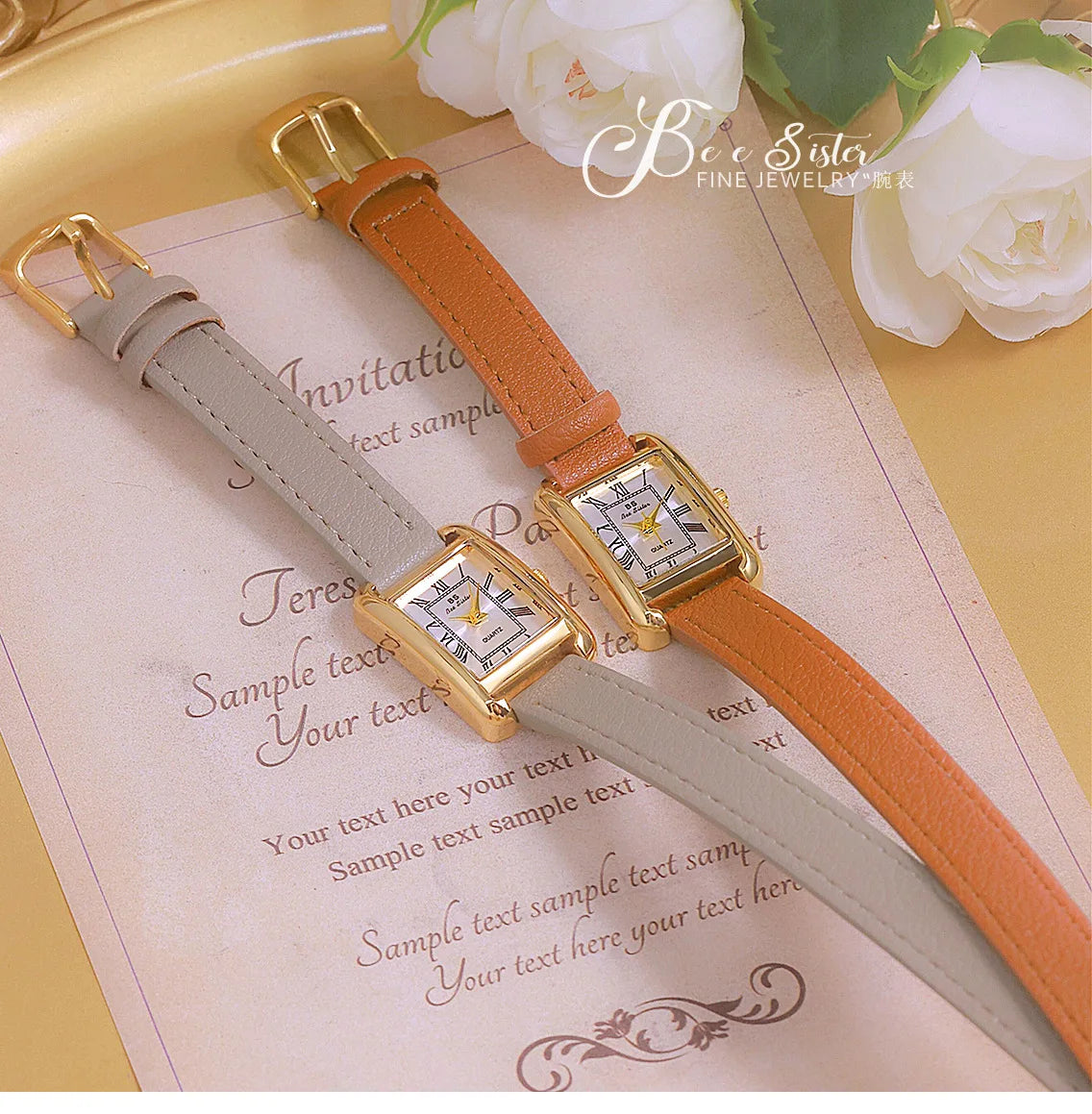 Women Watches 2025 Casual Vintage Leather Watch For Women Fashion Quartz Wristwatches Rose Gold Square Clock Gift For Girlfriend