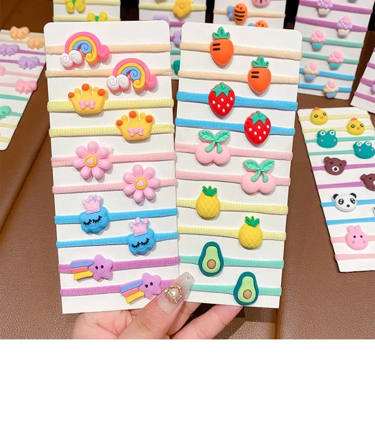 20-100 Pieces/Set Rubber Band for Children Cartoon Hair Band New Sweet Baby Hair Rope Hair Accessories