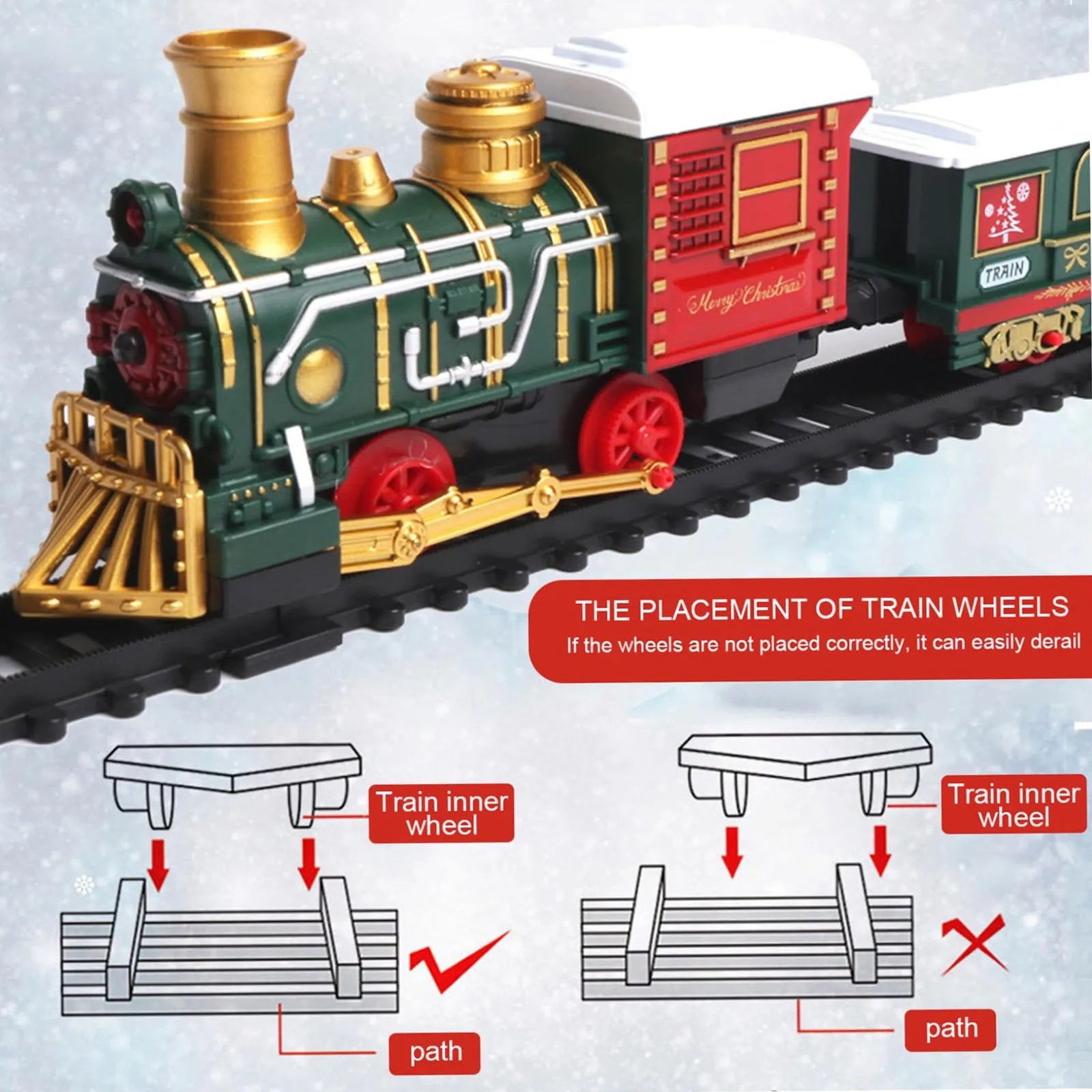 Christmas Train Toys Christmas Realistic Electric Train Set Toys Safe For Kids Gift And Party Home Xmas Tree Decoration