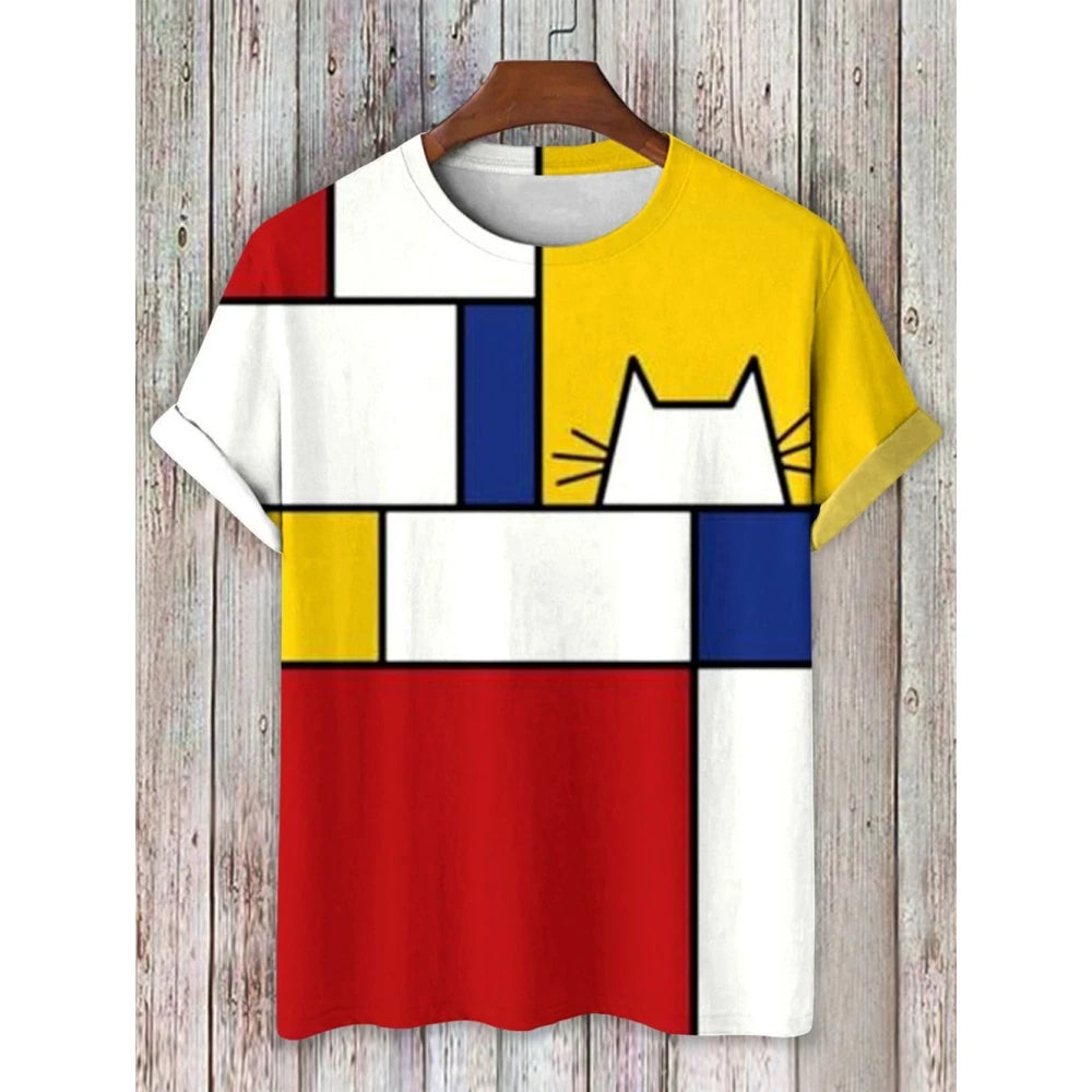 Cartoon Men's T-Shirt Casual Fashion 3d Print Short Sleeved Summer T-Shirt For Men Clothing Street Breathable T Shirt Top Tee