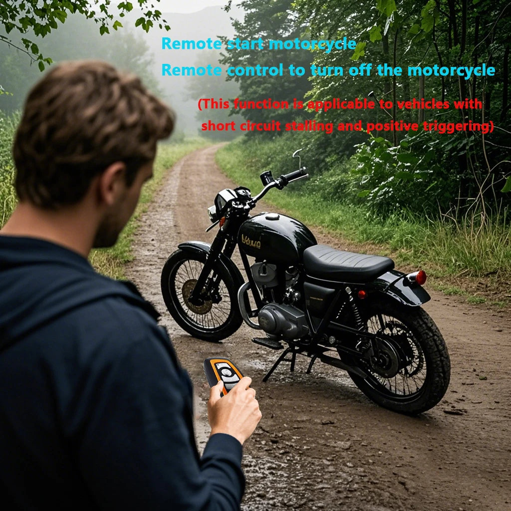 Motorcycle Alarm System 1-Way Motorcycle Anti Theft Kit Car Security Alarm System DC 12V 125dB Built in Vibration Sensor