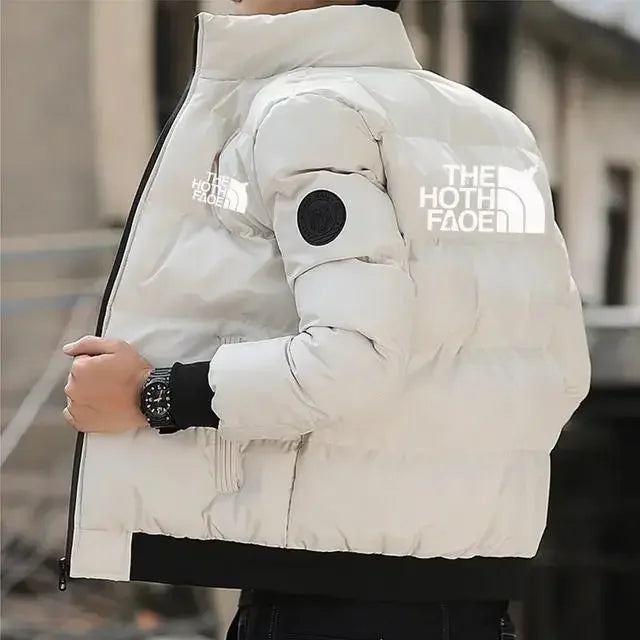 Men's fashion thickened jacket, new autumn and winter warm and waterproof parka coat, men's casual and fashionable jacket, outer