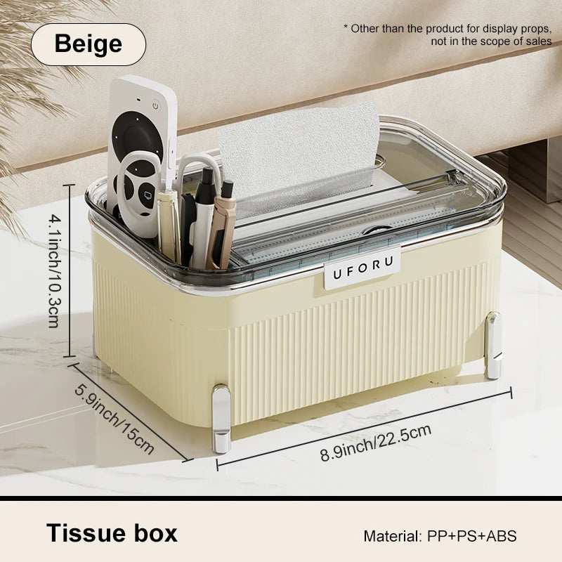 Uforu Desktop Multifunctional Storage Box |   Holds Remote Controls & Small Electronics |   Organizer for Home & Office