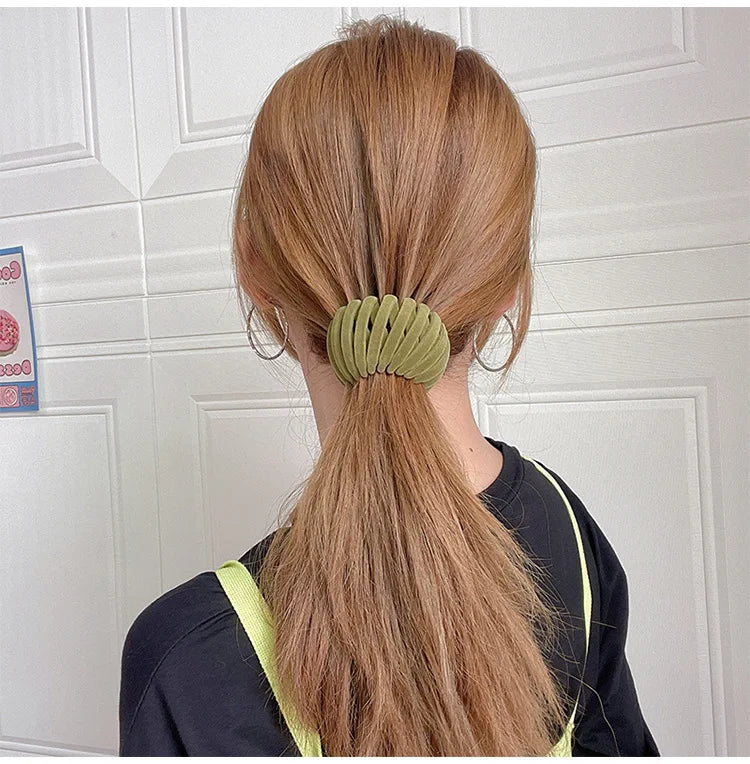 Women Bun Hair Claw Velvet Bird Nest Expanding Hair Accessories Horsetail Buckle Hair Clips Female Ponytail New Headwear Hairpin