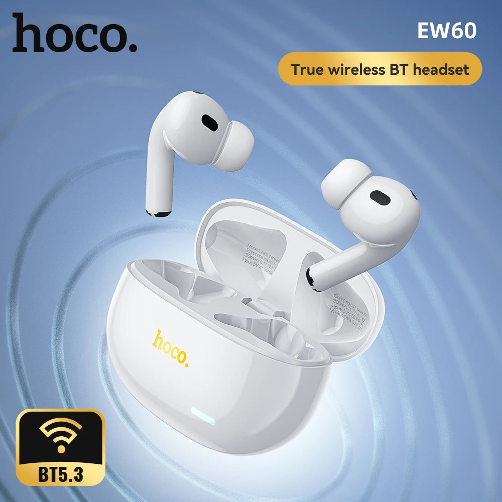 HOCO EW60 Wireless Bluetooth Headphones Tws Waterproof Earbuds Earphones HD Mic with touch Control Earbuds For Smartphones