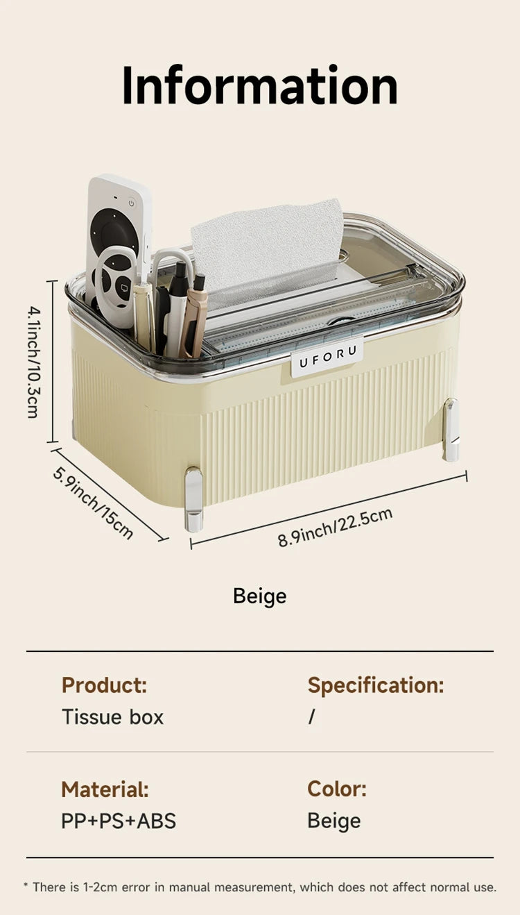 Uforu Desktop Multifunctional Storage Box |   Holds Remote Controls & Small Electronics |   Organizer for Home & Office