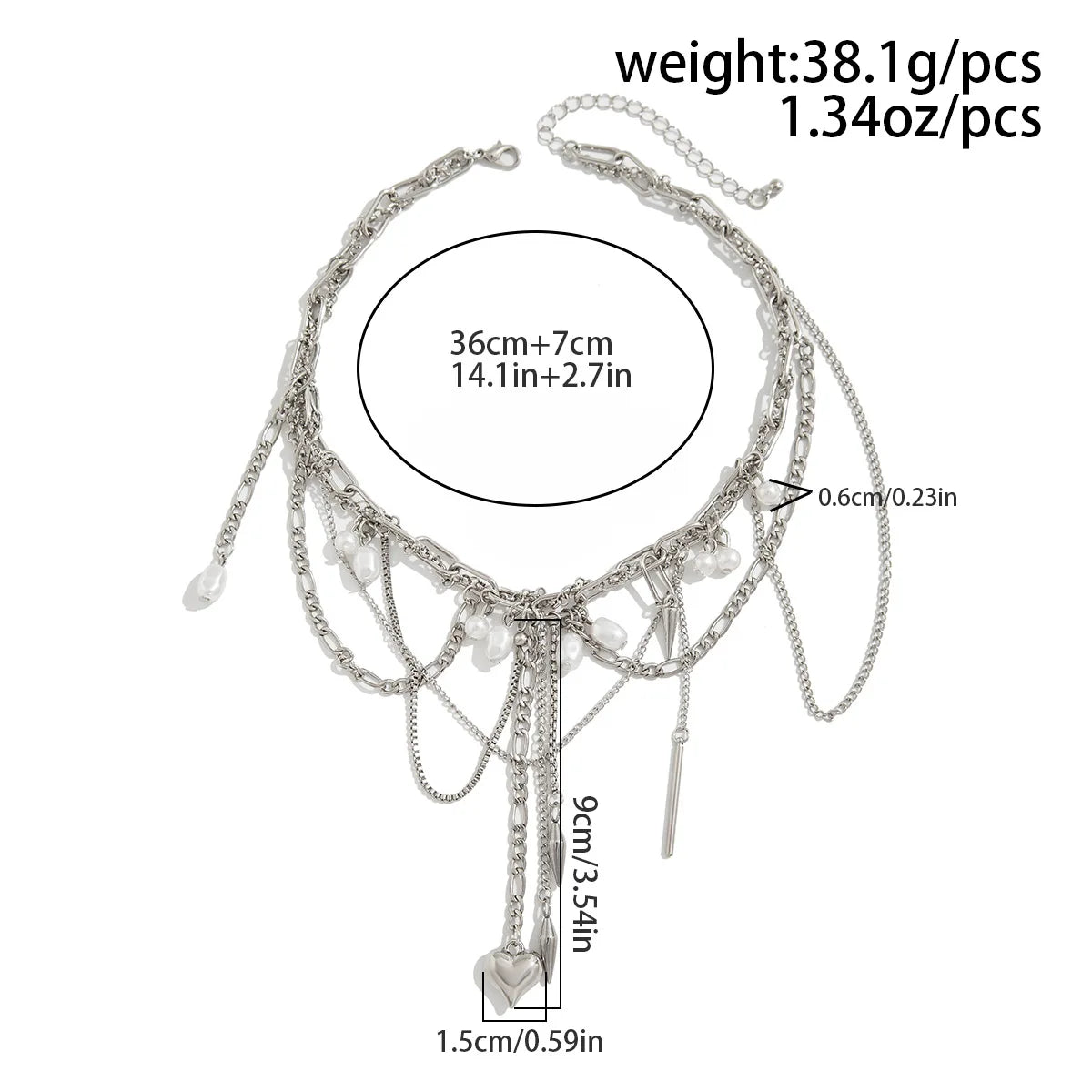 Rivet Pendant Jewellery Women Neck Jewelry Twine Gift Wholesale Fashion Necklace Accessories for Girls Alloy Chain Simple Tassel