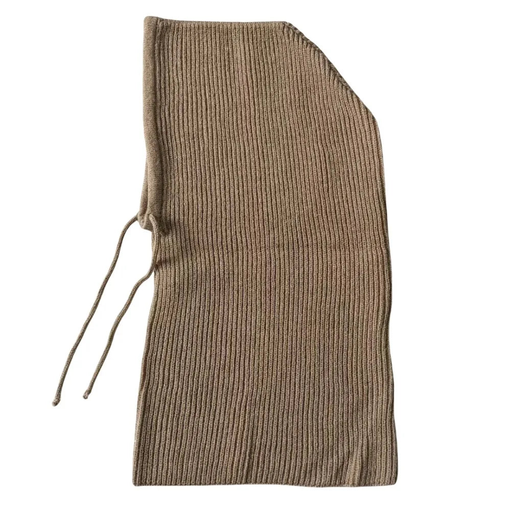 Winter Balaclava Hats For Men&Women Corduroy Hooded Caps Outdoor Warmer Drawstring Hats One-Piece Neck Collar Beanies Cap