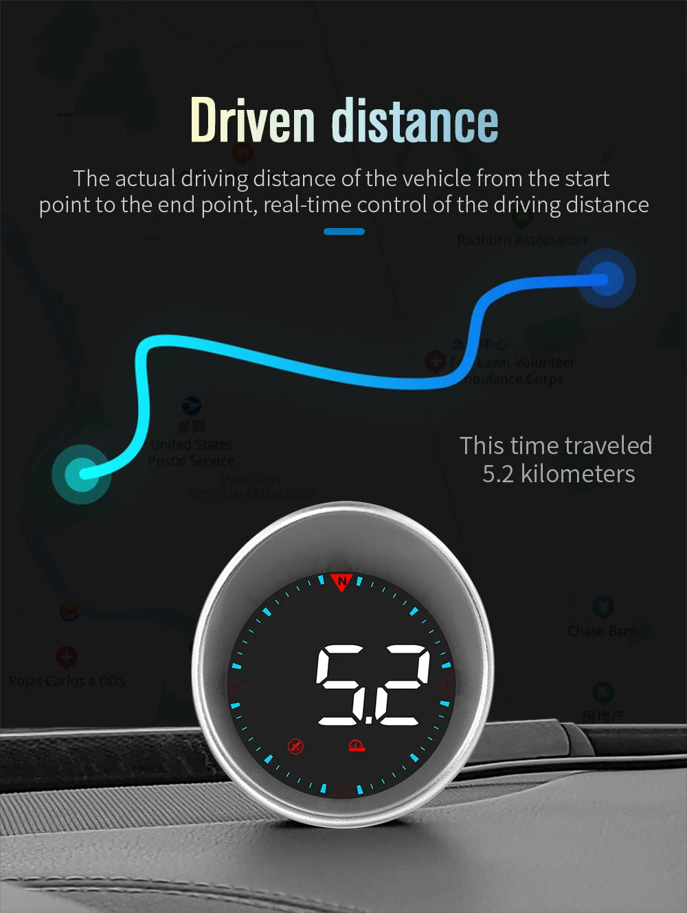 G5 GPS Car Head Up Display Auto Hud Smart System Tachometer Digital Speed Mileage Meter For All Car Universal Compass Projector