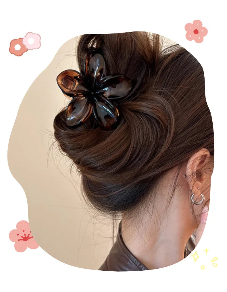 Women Fashion Flower Claw Clip Women Summer Beach Hawaiian Headwear Cute Preppy Stuff Female Hair Accessories for Four Seasons