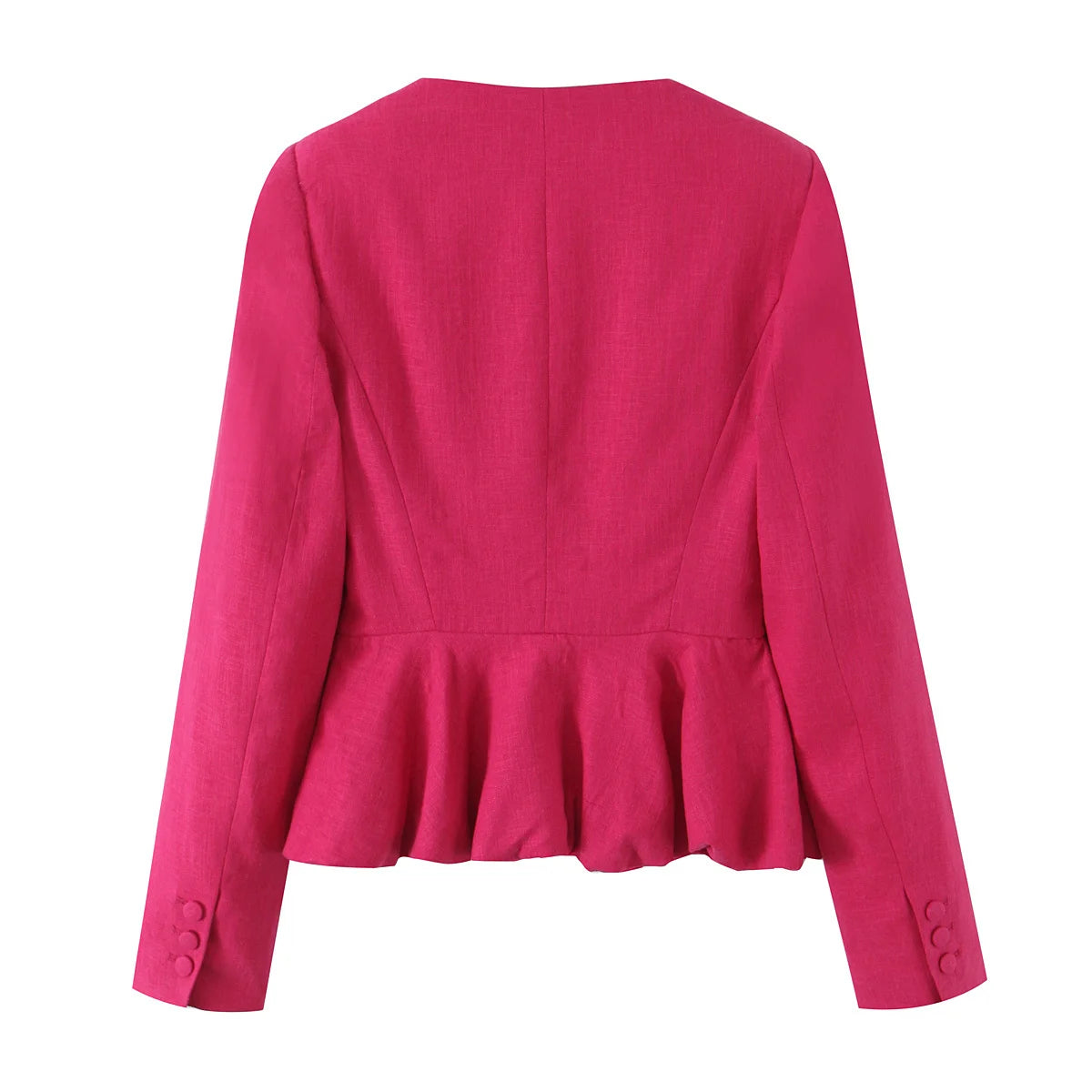 2025 Women's Autumn New Suit Jacket Round Neck Single Breasted Skirt Design High Waist Commuting Temperament Long Pants Set