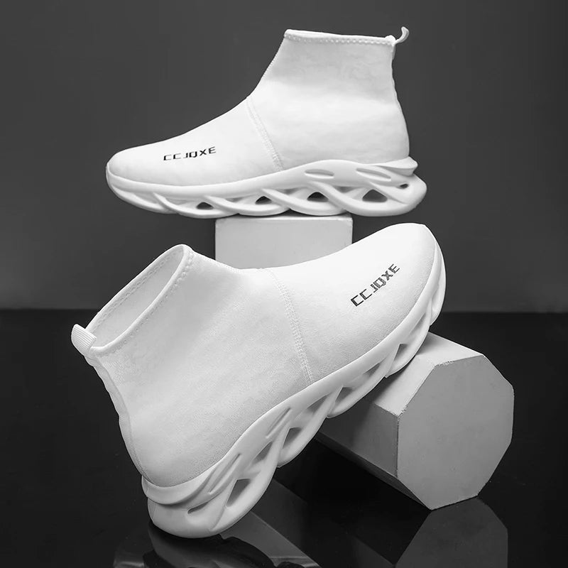 Socks Shoes for Men Black Sneakers Light Breathable Men Runing Shoes Outdoor Platform High Top Men Shoes New Unisex Sport Shoe