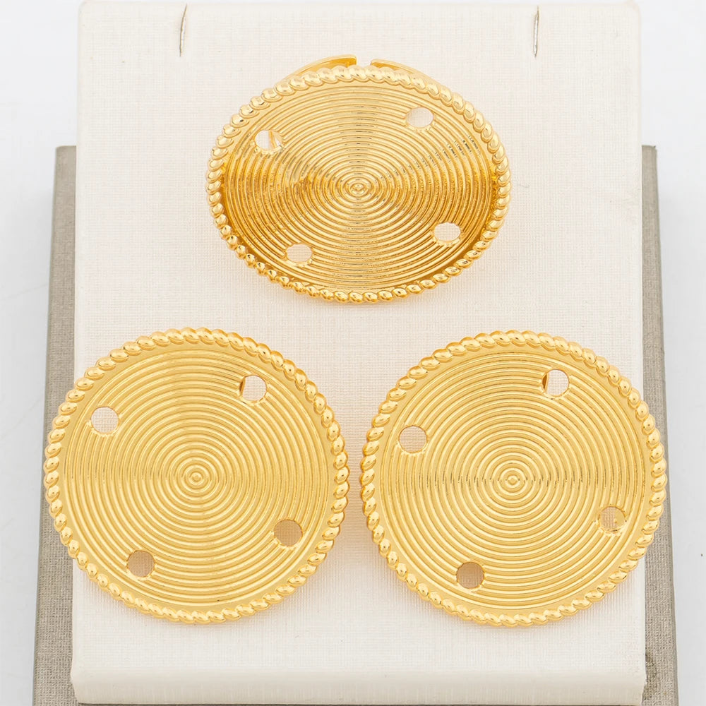 Fashion Jewelry Set For Women Geometry Earrings Adjustable Ring Africa Map Jewelry Wedding Party Gifts Trend Jewelry Accessories