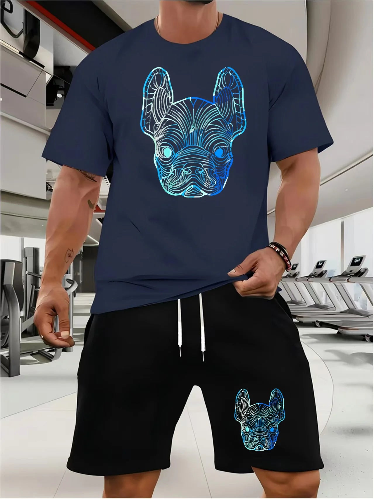 Trendy Suits for men Men's Summer Shorts Set Gym Outfit Student Short Sleeve Tee 2 Piece Set Tracksuits Men Casual Men Clothing