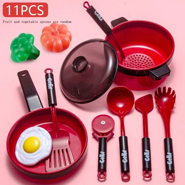 Kitchen Toys Set For Kids Girl Cooking Baby Cutting Fruit Cooking Kitchen Utensils Children's Simulation Education Pretend Play