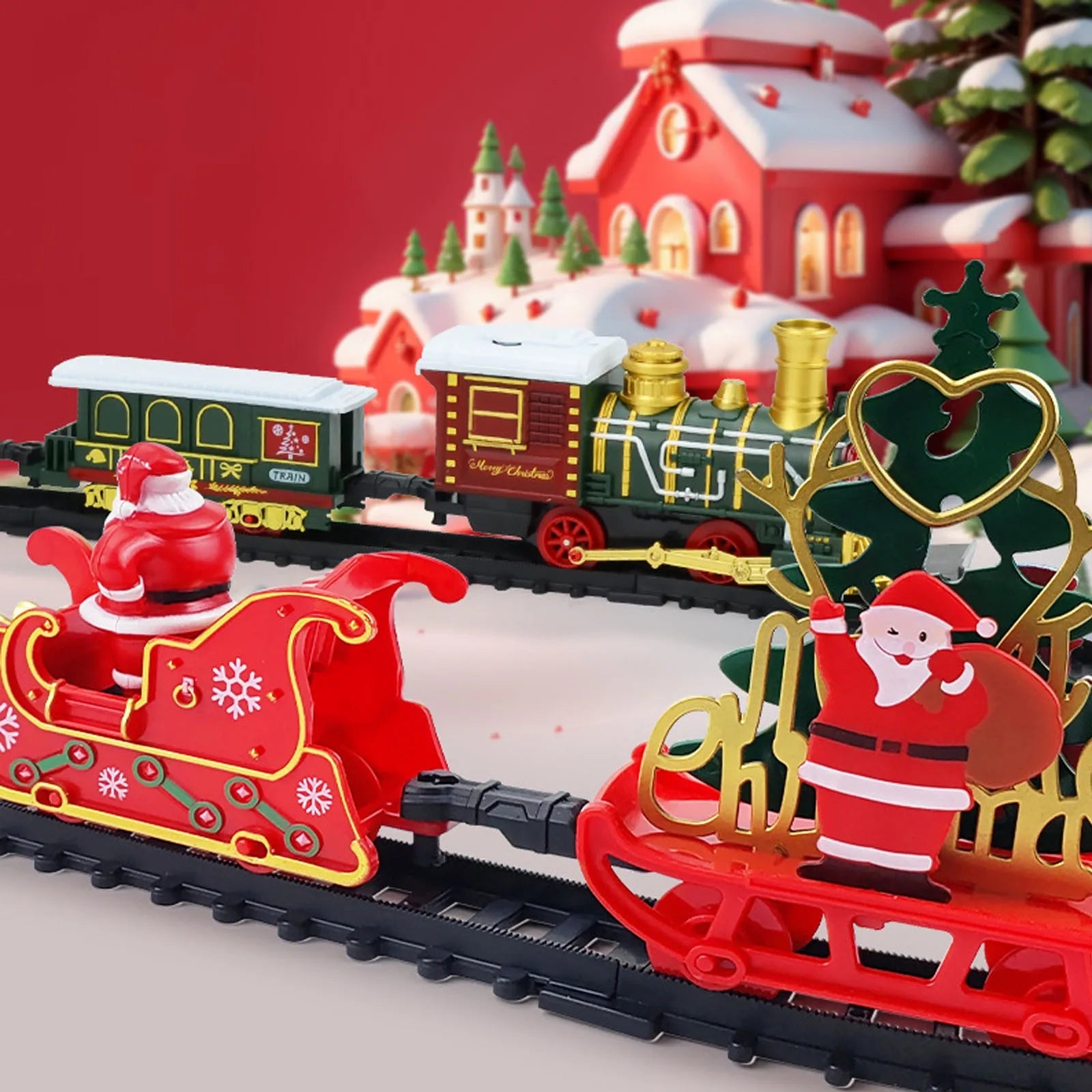 Christmas Train Toys Christmas Realistic Electric Train Set Toys Safe For Kids Gift And Party Home Xmas Tree Decoration