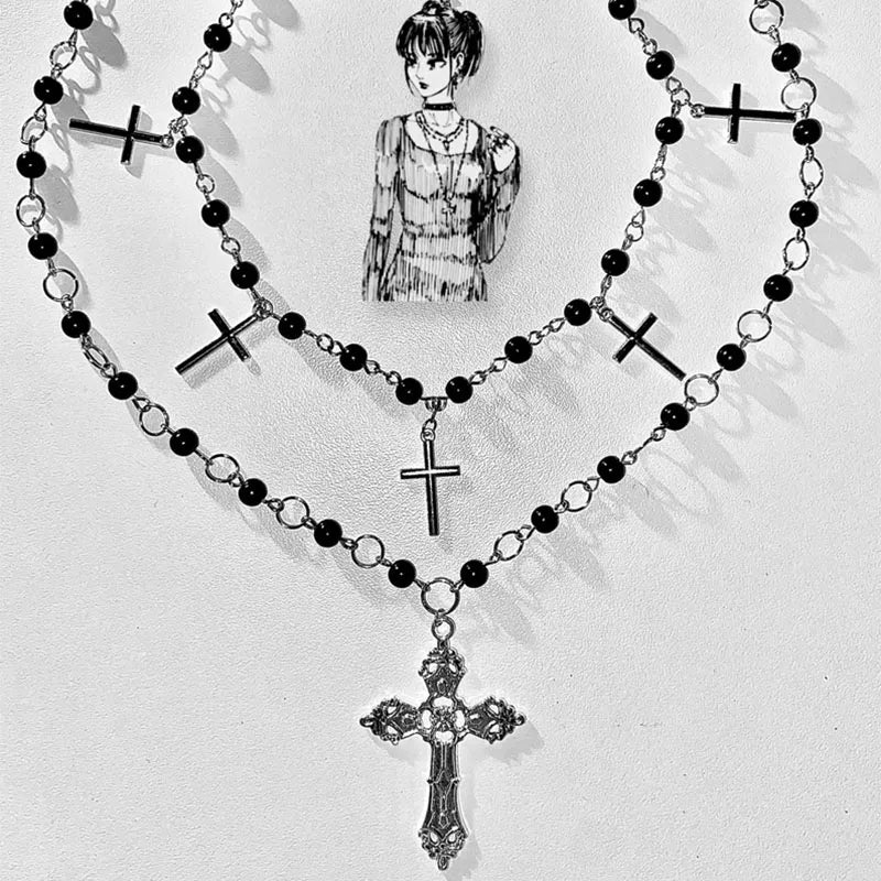 Goth jewellery necklace inspired manga grunge jewellery emo gothic edgy y2k