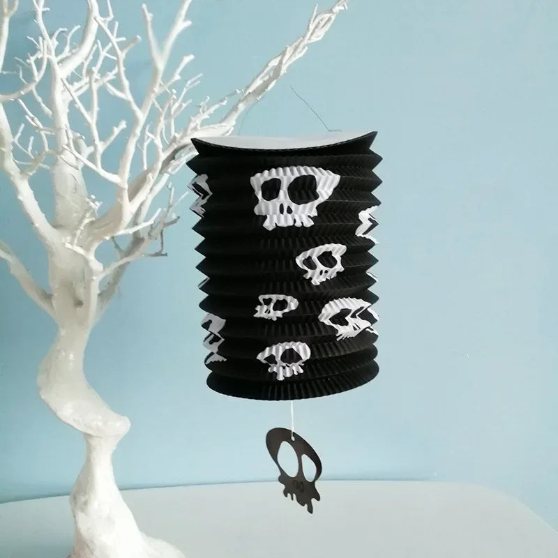 Halloween Paper Lanterns Pumpkin Bat Skull Spider Witch Lantern Haunted House Hanging Pendants Happy Halloween Day Party Decor