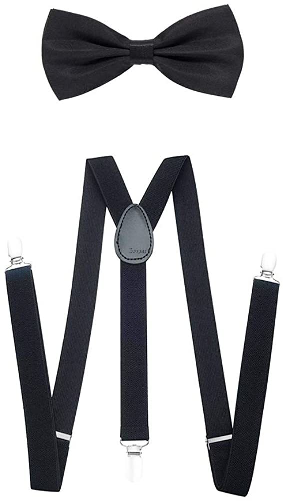 1920s Men's Accessories Mafia Gatsby Including Panama Hat Adjustable Elastic Braces Men's Neck Bow Tie and Vintage Pocket Watch