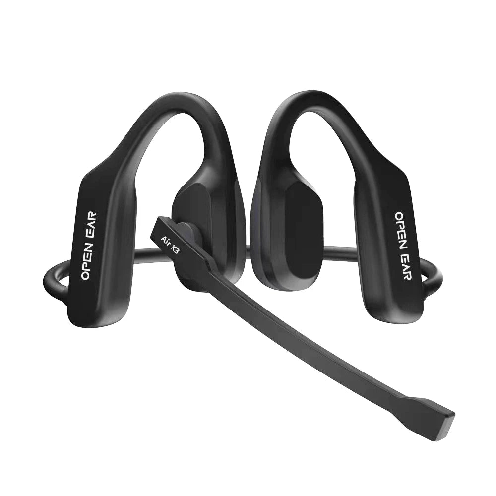 Open-Ear Headsets with Noise Canceling Microphone Wireless Bluetooth Air Conduction Headphones for Trucker Office Call Center