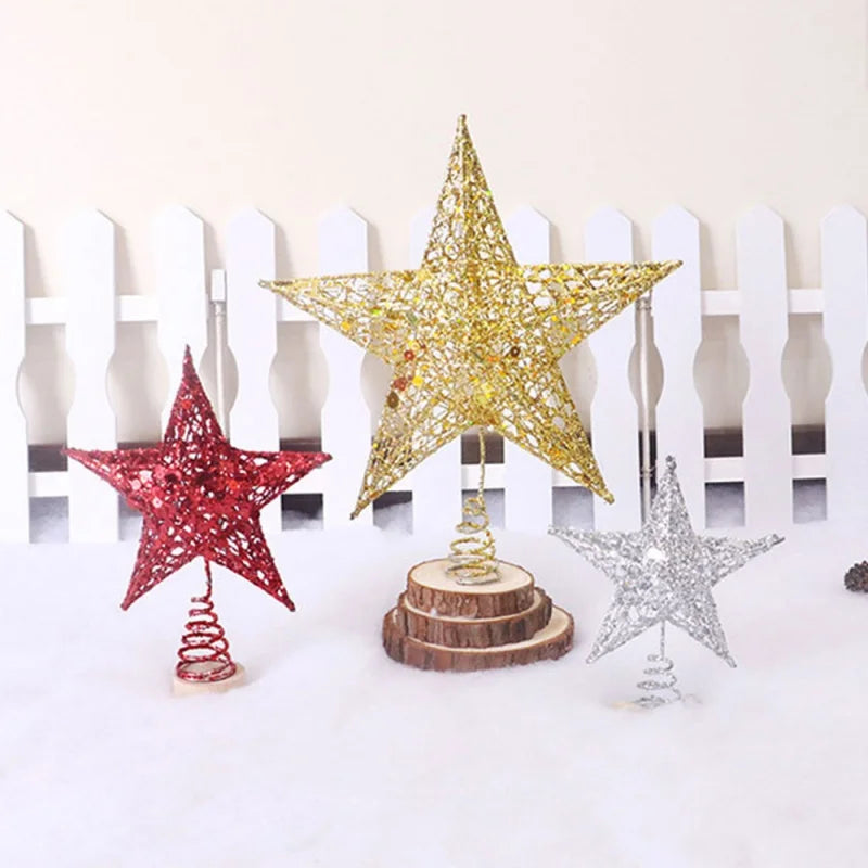 Christmas Tree Top Star Retro Traditional Star Decoration Diy Christmas Tree Top Decoration Durable Led String Lights Home Decor