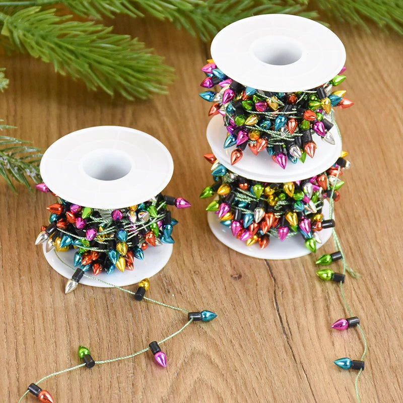5M Christmas Decoration Light String Xmas Wreath DIY Color Bulb Ornaments Pendant Noel Decor Home Decoration Natal Navidad