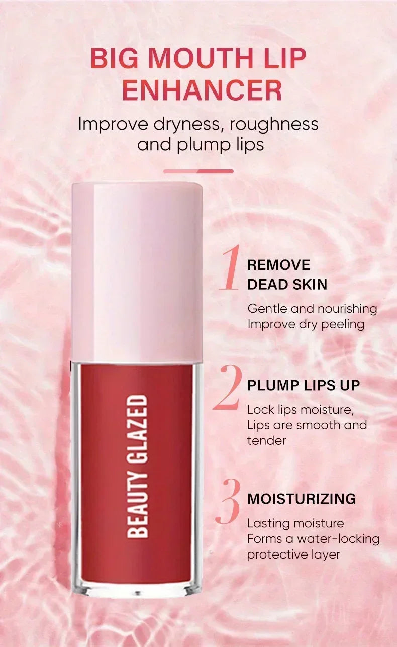 BEAUTY GLAZED Black Transparent Lip Gloss,Nourishing, Anti-aging, Brightening Lips, Lip Care Oil ﻿